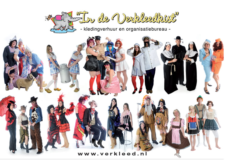 Verkleedkleding | In de | huren regio Westland, Den Haag, Rotterdam carnaval, halloween, oktoberfest, sinterklaas, kerst, toppers